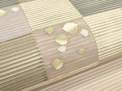 平和屋着物＊夏物　八寸名古屋帯　絽綴れ　幾何学文様　金銀糸　正絹　逸品　未使用　CABK6878rv