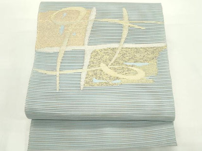 平和屋着物＊夏物　八寸名古屋帯　絽綴れ　抽象文　金銀糸　正絹　逸品　CABK6879rv