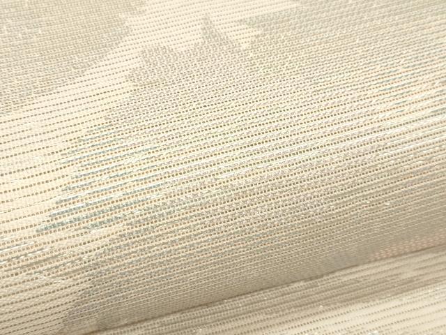 平和屋着物＊夏物　六通柄袋帯　立波草花丸文　銀糸　正絹　逸品　CABK6885rv