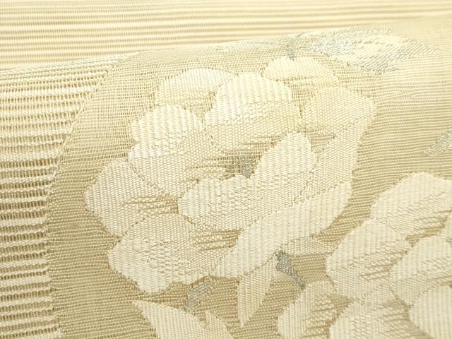 平和屋着物＊夏物　西陣　八寸名古屋帯　絽綴れ　枝牡丹　銀糸　正絹　逸品　CABK6889rv