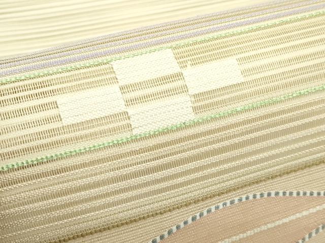 平和屋着物＊夏物　八寸名古屋帯　絽綴れ　横段文　金銀糸　正絹　逸品　CABK6890rv
