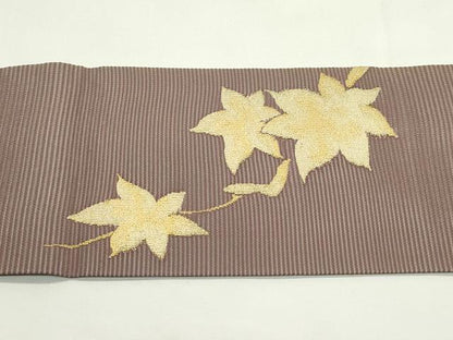 平和屋着物＊夏物　つけ帯　絽綴れ　楓　金糸　正絹　逸品　CABK6906rv
