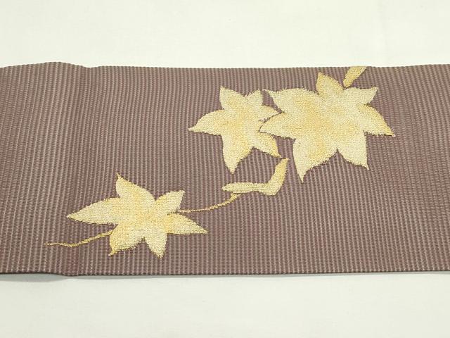 平和屋着物＊夏物　つけ帯　絽綴れ　楓　金糸　正絹　逸品　CABK6906rv