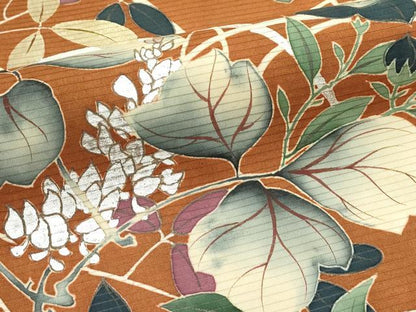 平和屋着物＊夏物　絽塩瀬　つけ帯　草花文　金銀彩　正絹　逸品　CABK6909rv