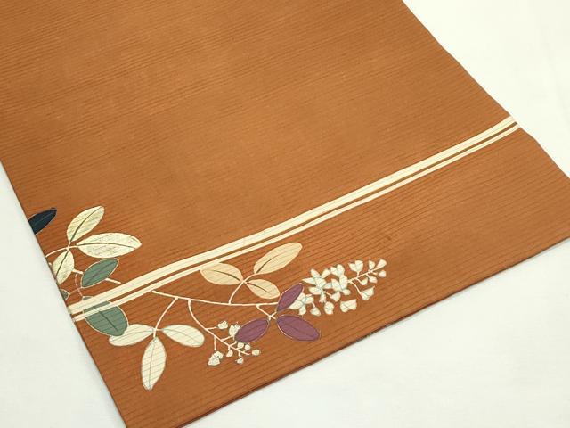 平和屋着物＊夏物　絽塩瀬　つけ帯　草花文　金銀彩　正絹　逸品　CABK6909rv