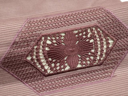 平和屋着物＊夏物　つけ帯　ドロンワーク　亀甲花文　正絹　逸品　CABK6910rv