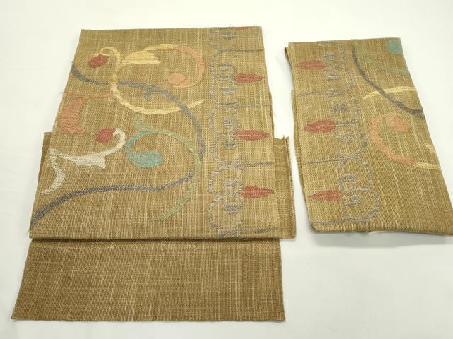 平和屋着物＊夏物　つけ帯　唐草文　正絹　逸品　CABK6913rv