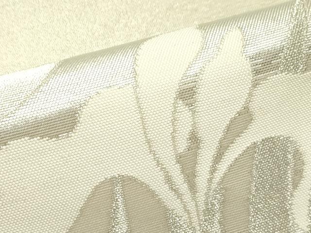 平和屋着物＊夏物　太鼓柄袋帯　流水花丸文　銀糸　正絹　逸品　未使用　CABK6915rv