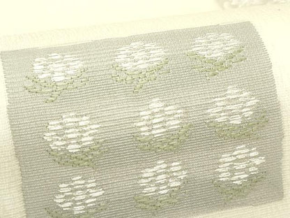 平和屋着物＊夏物　六通柄袋帯　色紙花文　銀糸　正絹　逸品　未使用　CABK6918rv