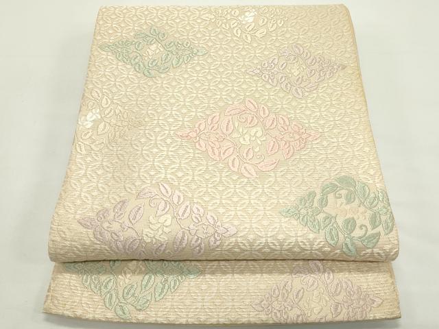 平和屋着物＊夏物　六通柄袋帯　唐織　花菱文　正絹　逸品　CABK6919rv