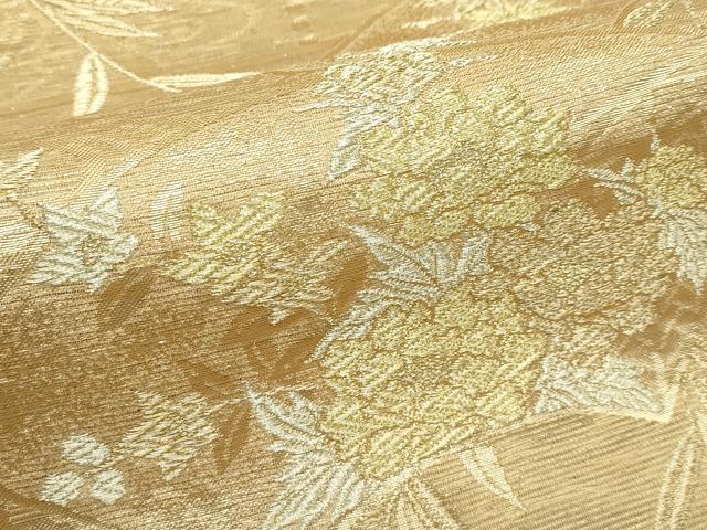 平和屋着物＊夏物　六通柄袋帯　地紙草花文　金銀糸　正絹　逸品　CABK6926rv