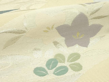 平和屋着物＊夏物　六通柄袋帯　地紙流水草花文　こかげ　金銀糸　正絹　逸品　CABK6928rv