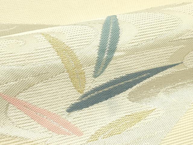 平和屋着物＊夏物　六通柄袋帯　地紙流水草花文　こかげ　金銀糸　正絹　逸品　CABK6928rv