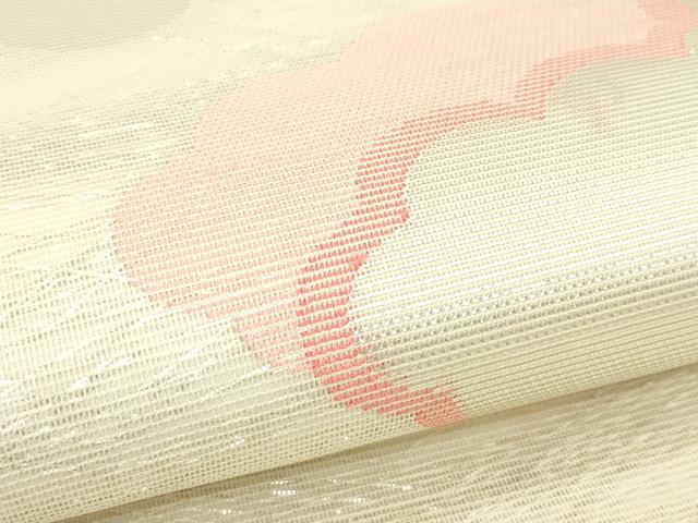 平和屋着物＊夏物　六通柄袋帯　雲重ね文様　銀糸　正絹　逸品　CABK6930rv