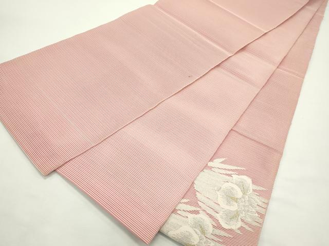 平和屋着物＊夏物　太鼓柄袋帯　絽綴れ　杜若　金銀糸　正絹　逸品　CABK6932rv