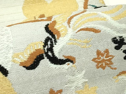 平和屋着物＊夏物　アンティーク　大正ロマン　丸帯　唐織　鼓鳳凰草花文　正絹　逸品　CABK6933rv