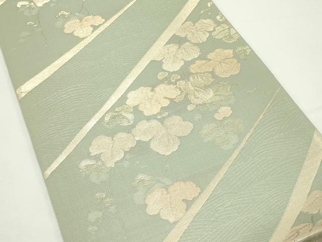 平和屋着物＊夏物　六通柄袋帯　蔦の葉文　金糸　正絹　逸品　CABK6934rv
