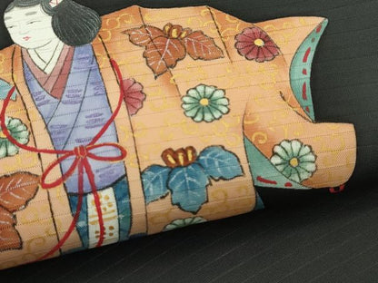 平和屋着物＊夏物　絽塩瀬　九寸名古屋帯　手描き　能　黒地　金彩　正絹　逸品　未使用　CABK6939rv