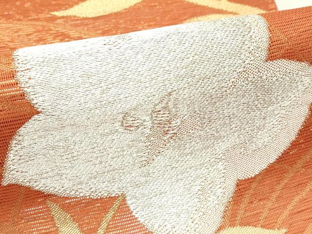 平和屋着物＊夏物　西陣　まいづる謹製　六通柄袋帯　桔梗　金銀糸　証紙付き　正絹　逸品　未使用　CABK6942rv