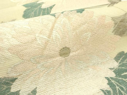 平和屋着物＊夏物　アンティーク　大正ロマン　丸帯　引き抜き帯　唐織　菊　金銀糸　正絹　逸品　CABK6946rv