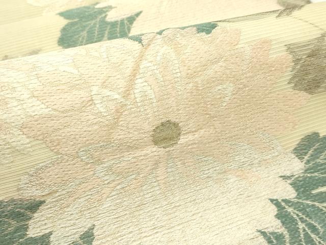 平和屋着物＊夏物　アンティーク　大正ロマン　丸帯　引き抜き帯　唐織　菊　金銀糸　正絹　逸品　CABK6946rv