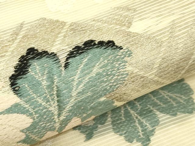 平和屋着物＊夏物　アンティーク　大正ロマン　丸帯　引き抜き帯　唐織　菊　金銀糸　正絹　逸品　CABK6946rv