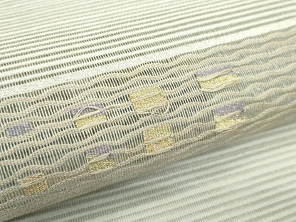 平和屋着物＊夏物　八寸名古屋帯　絽綴れ　横段文　金銀糸　正絹　逸品　CABK6951rv