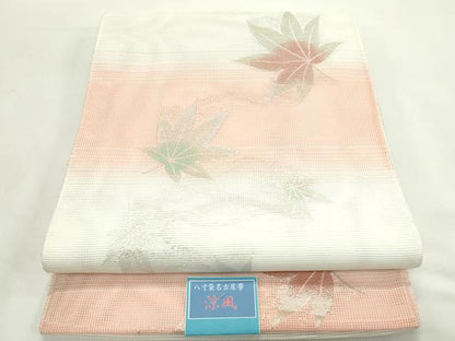 平和屋着物＊夏物　八寸名古屋帯　楓　銀糸　CABK6954rv