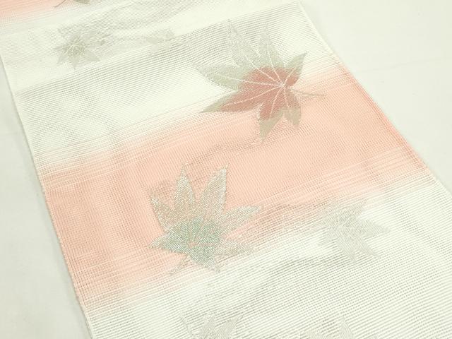 平和屋着物＊夏物　八寸名古屋帯　楓　銀糸　CABK6954rv