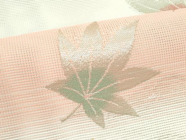 平和屋着物＊夏物　八寸名古屋帯　楓　銀糸　CABK6954rv