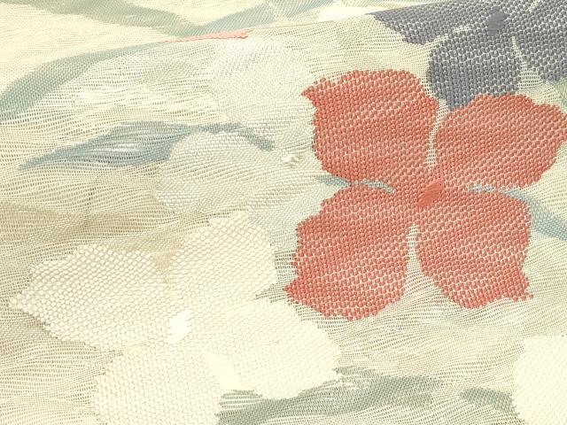 平和屋着物＊夏物　西陣　姫野織物謹製　六通柄袋帯　草花文　銀糸　証紙付き　正絹　逸品　未使用　CABK6956rv
