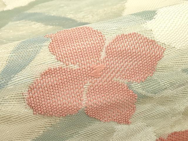 平和屋着物＊夏物　西陣　姫野織物謹製　六通柄袋帯　草花文　銀糸　証紙付き　正絹　逸品　未使用　CABK6956rv
