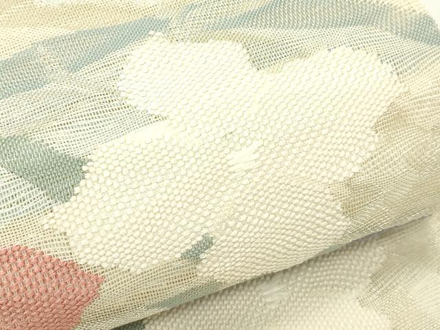 平和屋着物＊夏物　西陣　姫野織物謹製　六通柄袋帯　草花文　銀糸　証紙付き　正絹　逸品　未使用　CABK6956rv