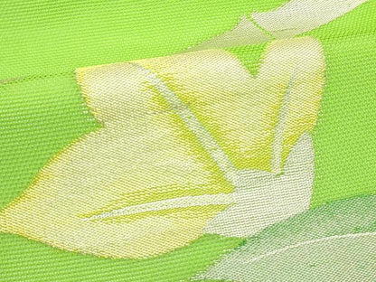 平和屋着物＊夏物　九寸開き名古屋帯　草花竹文　銀糸　逸品　CABK6964rv