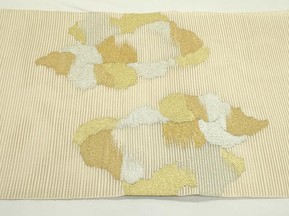 平和屋着物＊夏物　八寸名古屋帯　絽綴れ　雲重ね文　金銀糸　正絹　逸品　未使用　CABK6966rv
