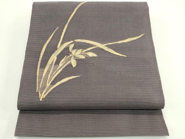 平和屋着物＊夏物　八寸名古屋帯　絽綴れ　草花文　金糸　正絹　逸品　CABK6967rv