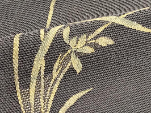 平和屋着物＊夏物　八寸名古屋帯　絽綴れ　草花文　金糸　正絹　逸品　CABK6967rv