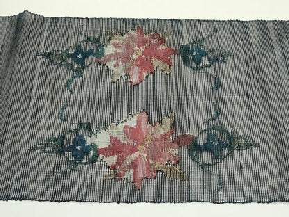 平和屋着物＊夏物　1854年創業　帯屋捨松　八寸名古屋帯　花唐草菱文　金糸　正絹　逸品　未使用　CABK6968rv
