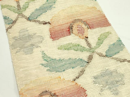 平和屋着物＊夏物　八寸名古屋帯　草花文　正絹　逸品　CABK6973rv