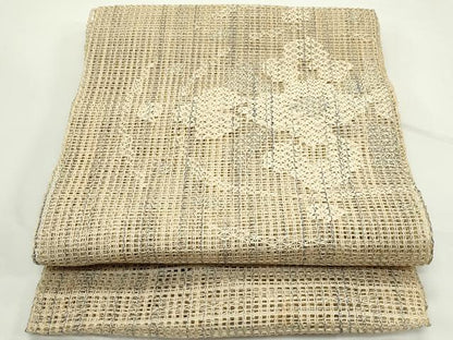 平和屋着物＊夏物　八寸名古屋帯　羅　正倉院花文　銀糸　正絹　逸品　CABK6974rv