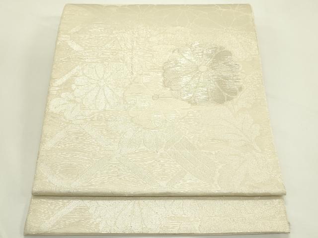 平和屋着物＊夏物　六通柄　本袋帯　沙本袋　菊籬文様　銀糸　正絹　逸品　CABK6978rv