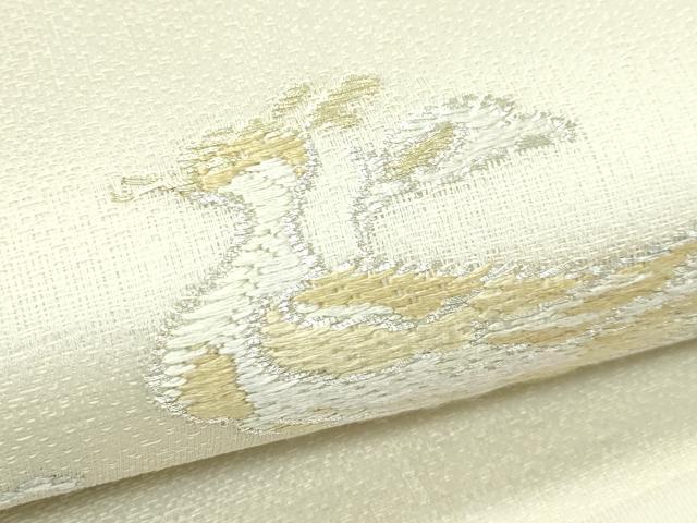 平和屋着物＊夏物　太鼓柄袋帯　唐織　葡萄蔦の葉鳥文　金銀糸　正絹　逸品　未使用　CABK6982rv