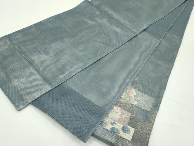 平和屋着物＊夏物　太鼓柄袋帯　短冊草花文　金銀糸　正絹　逸品　CABK6983rv