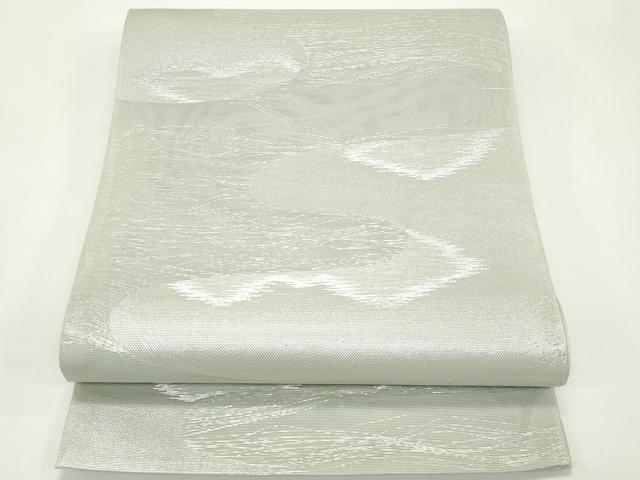 平和屋着物＊夏物　六通柄　本袋帯　エ霞文　銀糸　正絹　逸品　CABK6985rv