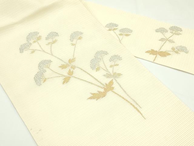 平和屋着物＊夏物　九寸名古屋帯　絽綴れ　女郎花　金銀糸　正絹　逸品　未使用　CABK6986rv