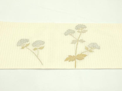 平和屋着物＊夏物　九寸名古屋帯　絽綴れ　女郎花　金銀糸　正絹　逸品　未使用　CABK6986rv