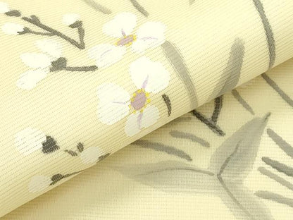 平和屋着物＊夏物　九寸名古屋帯　手描き　草花文　CABK6987rv