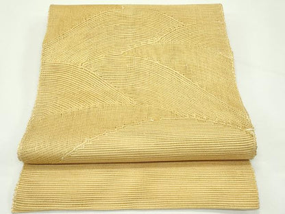 平和屋着物＊夏物　八寸名古屋帯　立波文　飴色　正絹　逸品　CABK6992rv