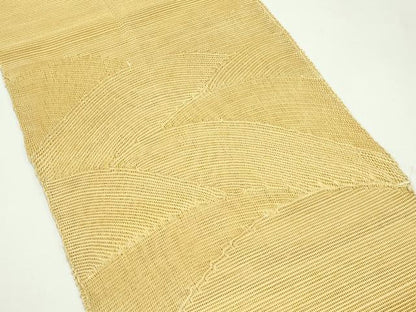 平和屋着物＊夏物　八寸名古屋帯　立波文　飴色　正絹　逸品　CABK6992rv