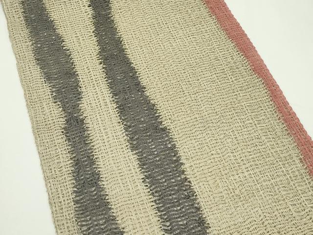平和屋着物＊夏物　八寸名古屋帯　間道　正絹　逸品　CABK6993rv